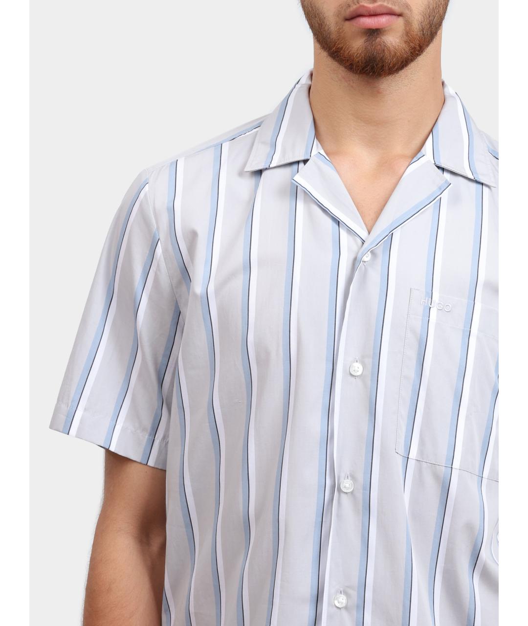 HUGO Белая хлопковая кэжуал рубашка, фото 3