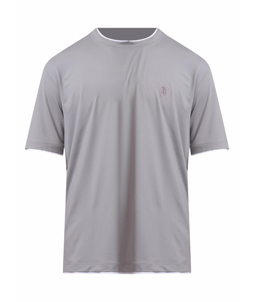 BRUNELLO CUCINELLI Серая футболка, фото 1