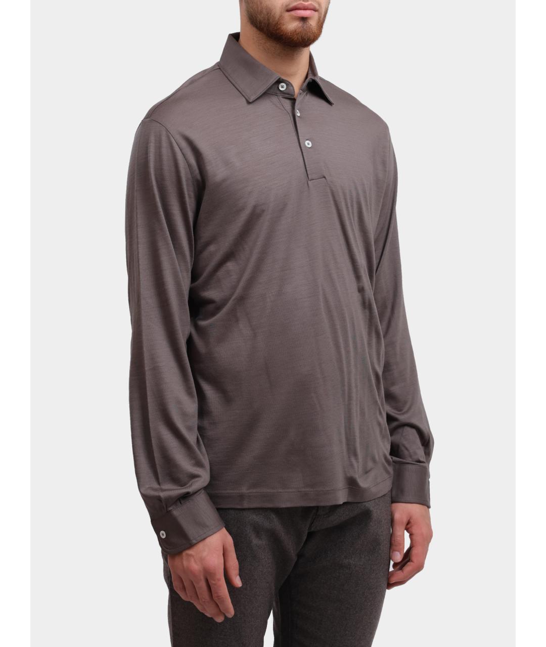 HERNO Коричневое поло с длинным рукавом, фото 3