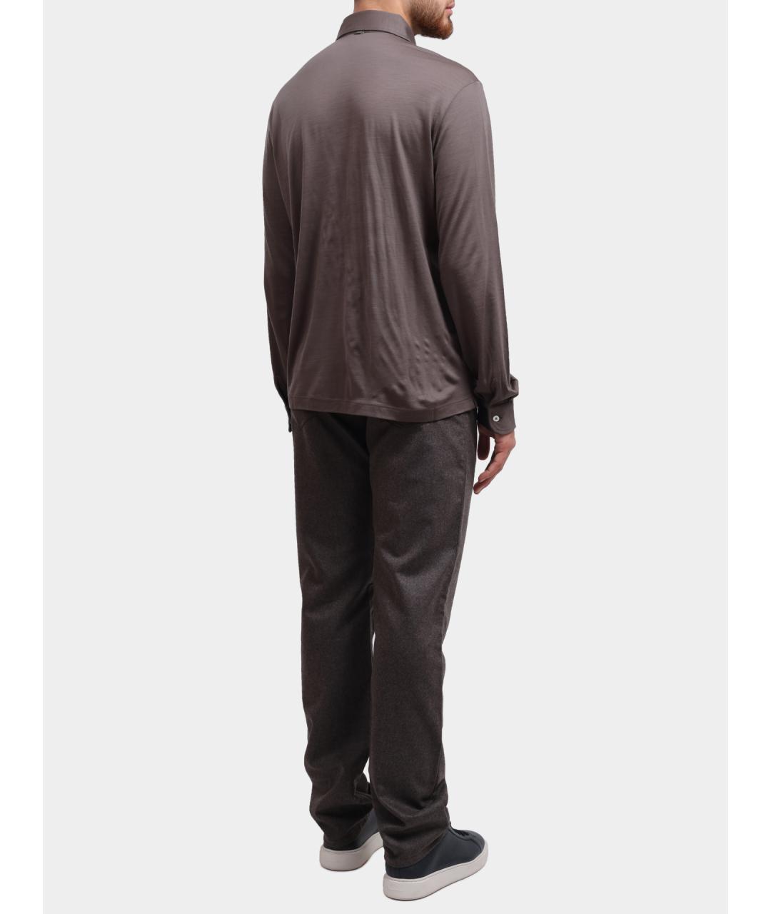 HERNO Коричневое поло с длинным рукавом, фото 4