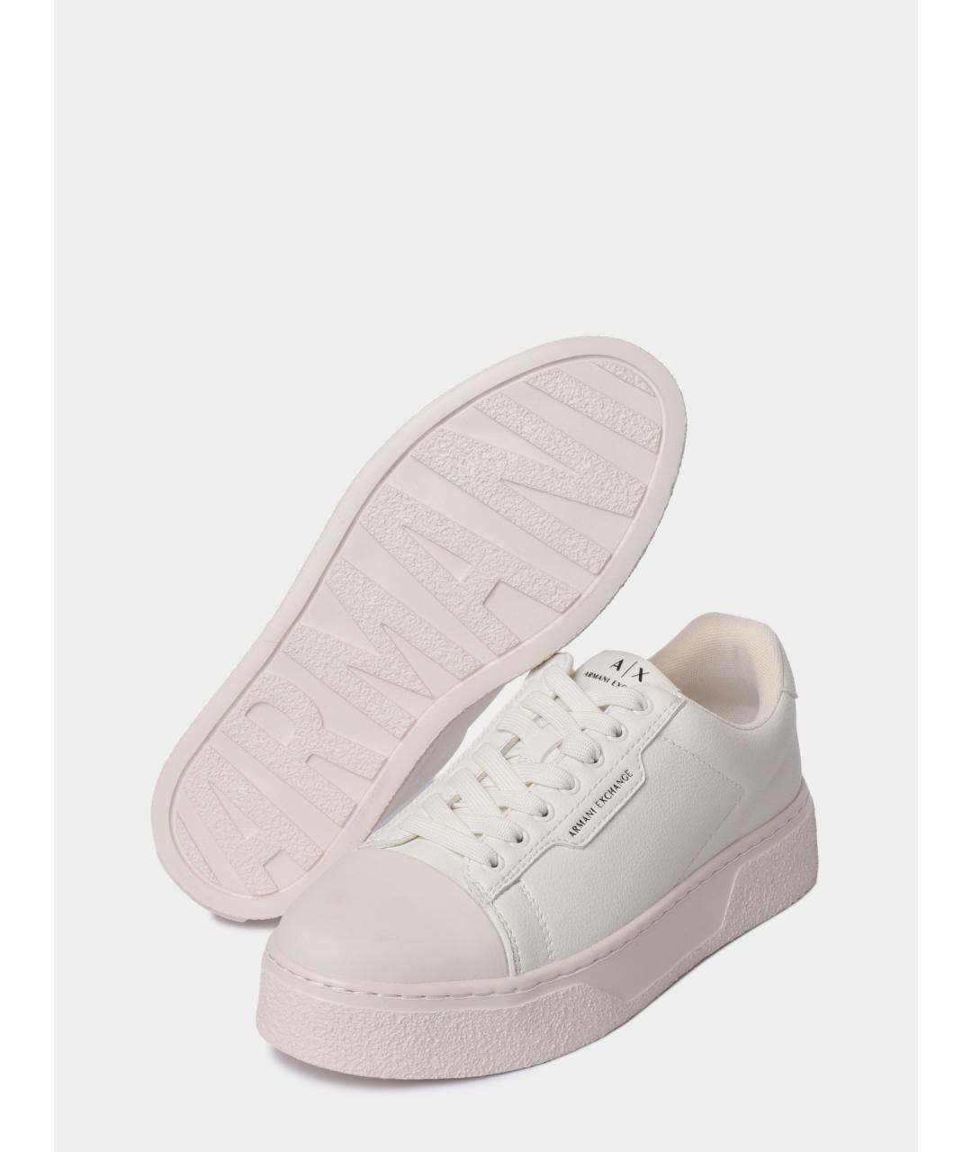 ARMANI EXCHANGE Бежевые низкие кроссовки / кеды из искусственной кожи, фото 5