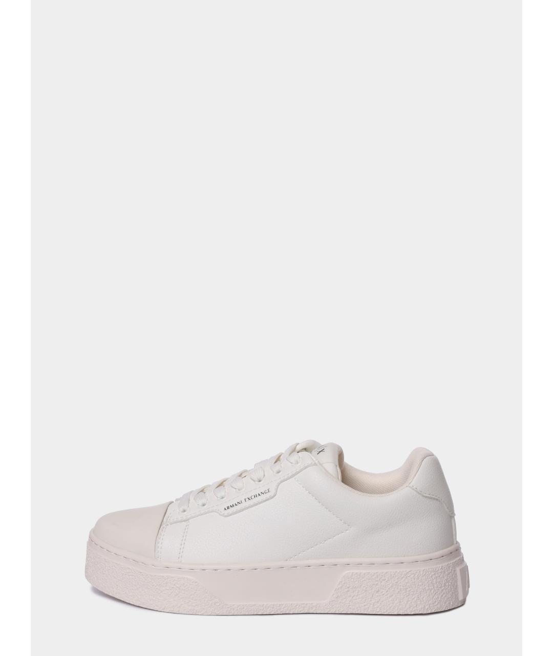 ARMANI EXCHANGE Бежевые низкие кроссовки / кеды из искусственной кожи, фото 2