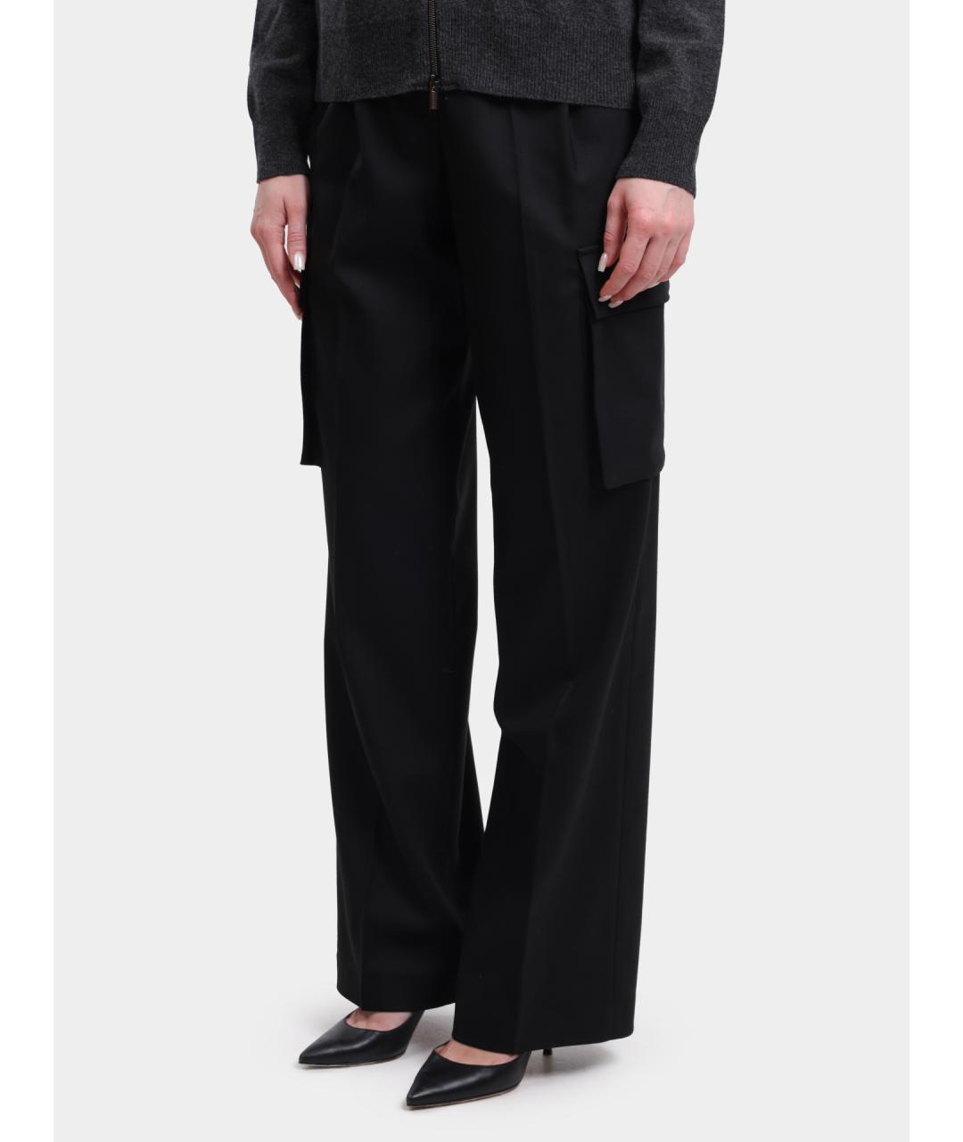 HERNO Черные прямые брюки, фото 3