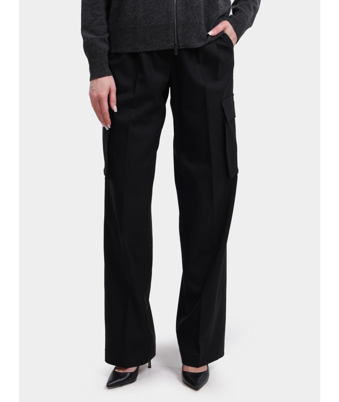 HERNO Черные прямые брюки, фото 6