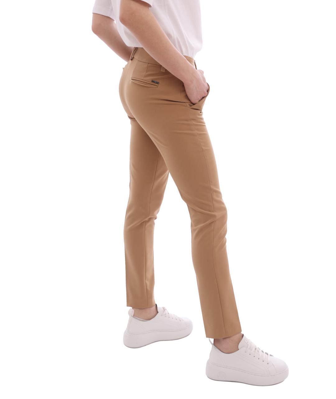 LIU JO Бежевые прямые брюки, фото 5