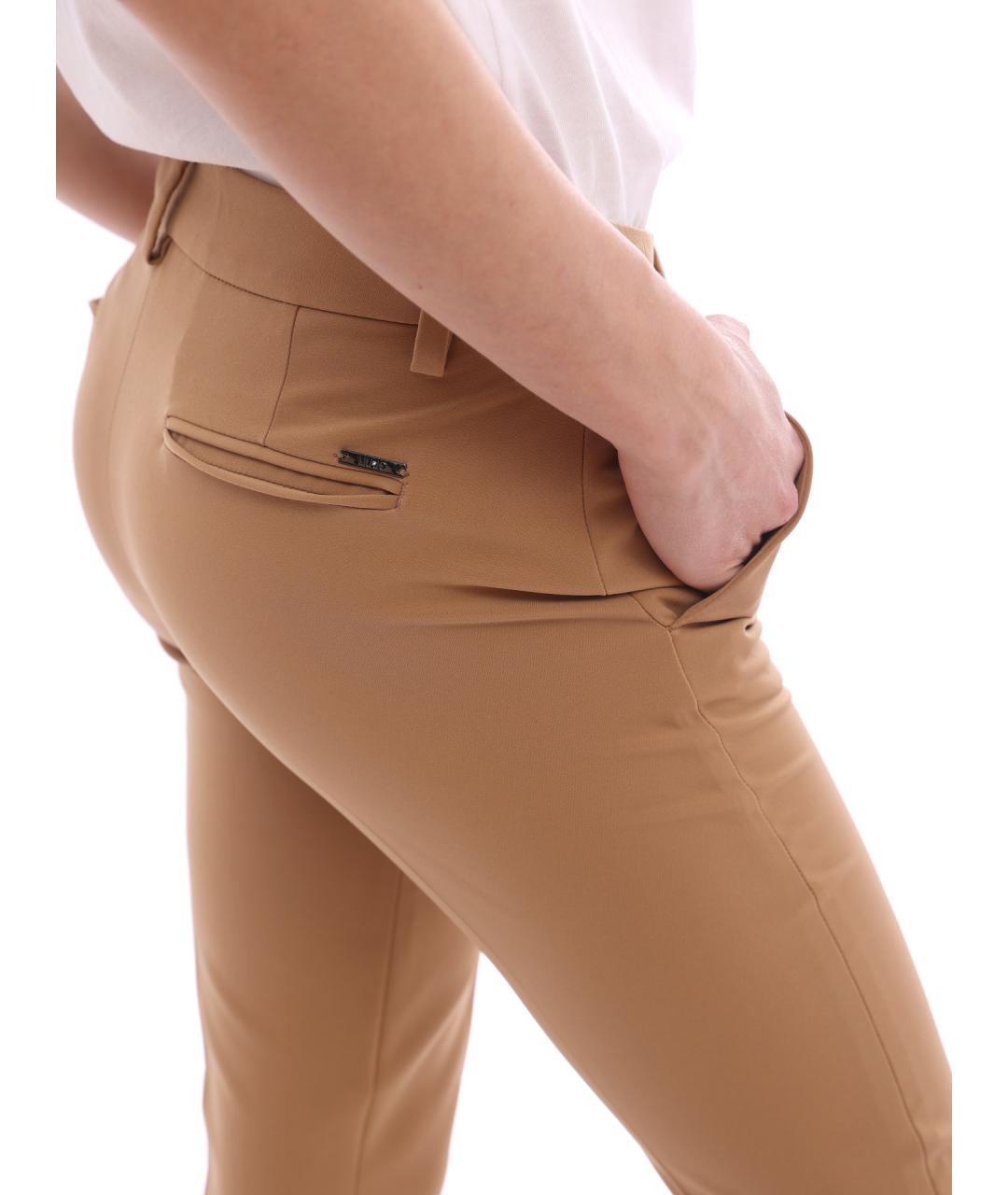 LIU JO Бежевые прямые брюки, фото 6