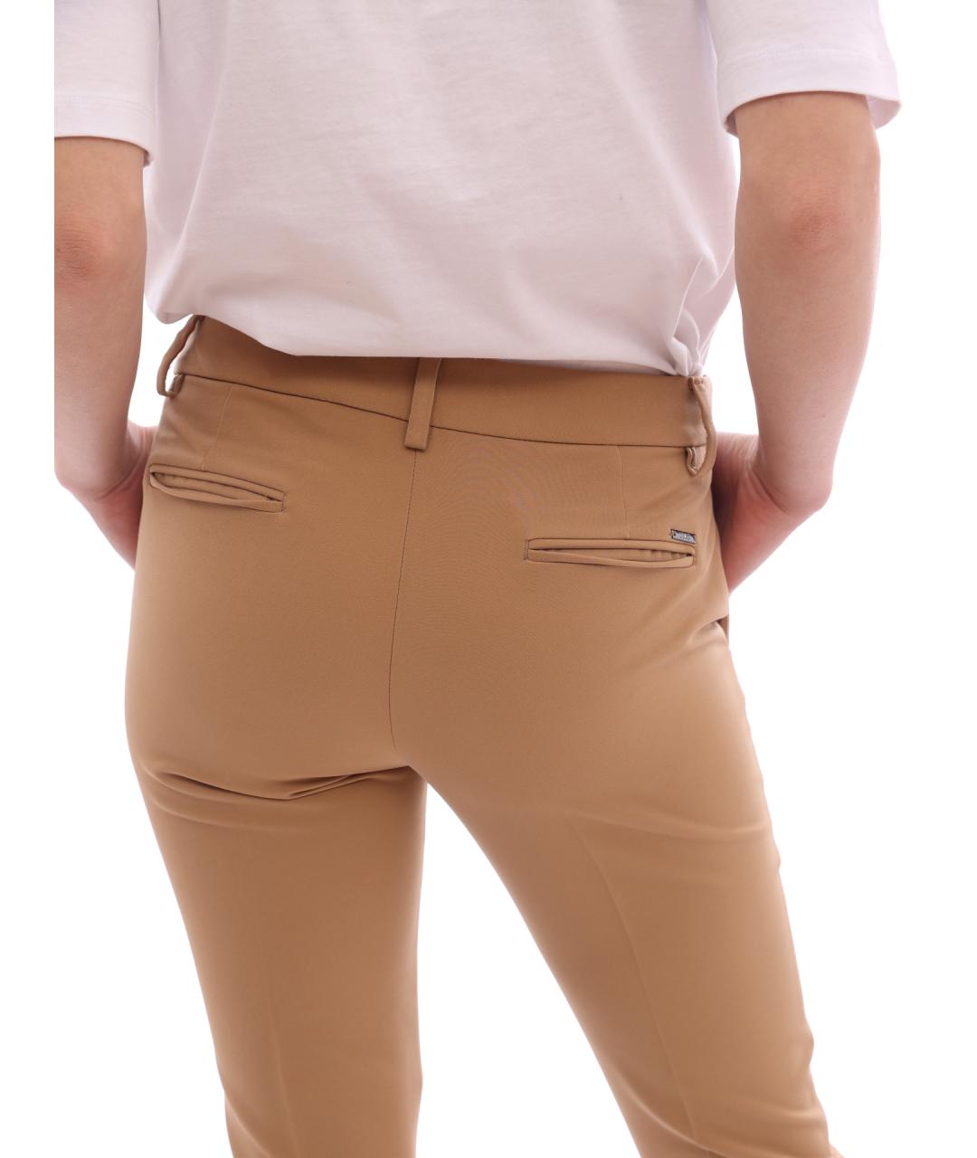 LIU JO Бежевые прямые брюки, фото 4