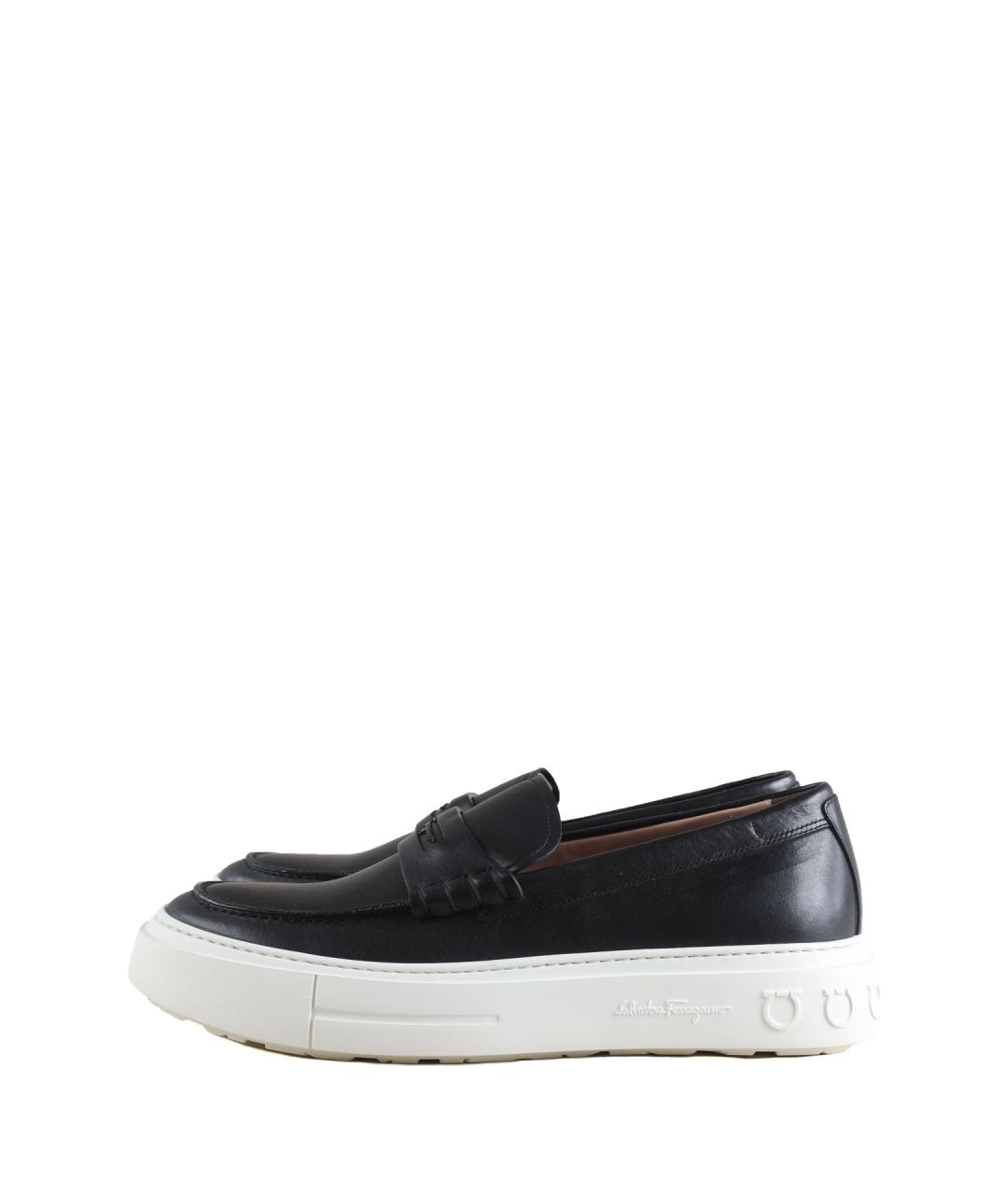 FERRAGAMO Черные кожаные лоферы, фото 7