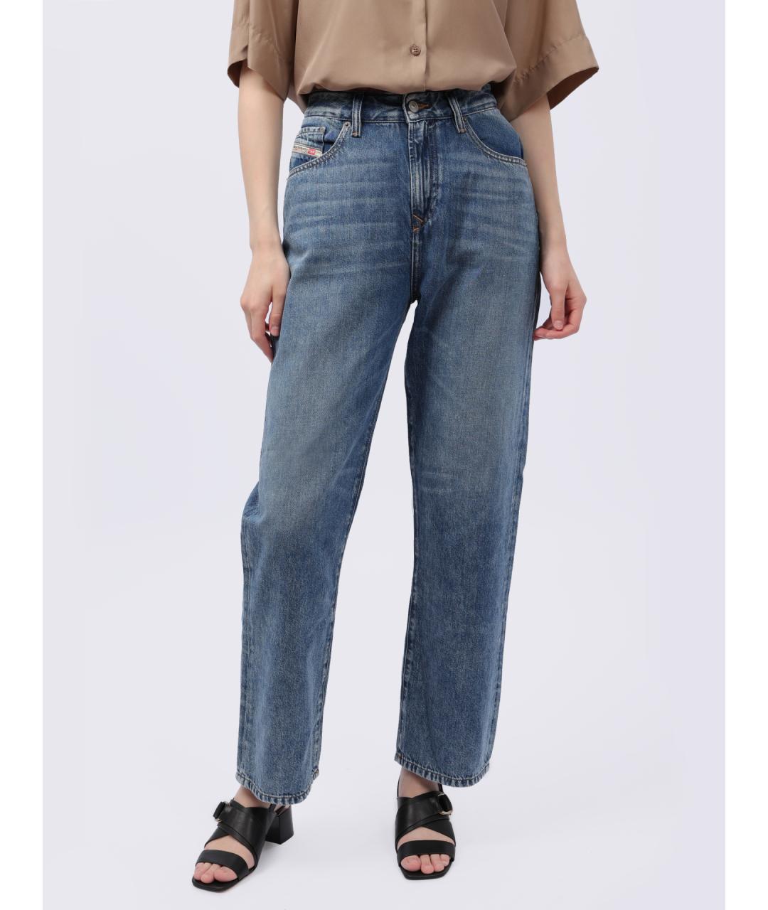 DIESEL Синие хлопковые прямые джинсы, фото 7