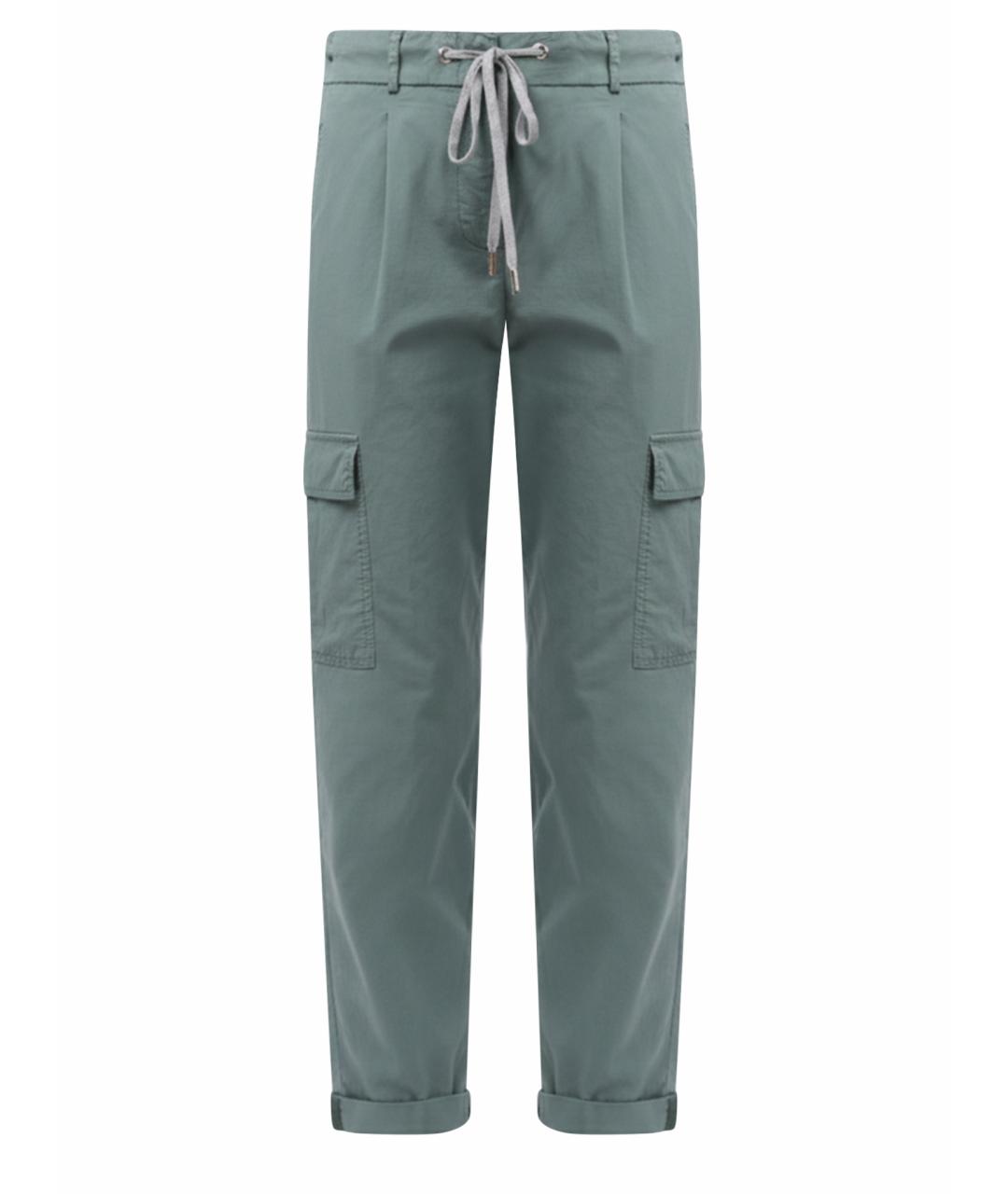 PESERICO Зеленые прямые брюки, фото 1