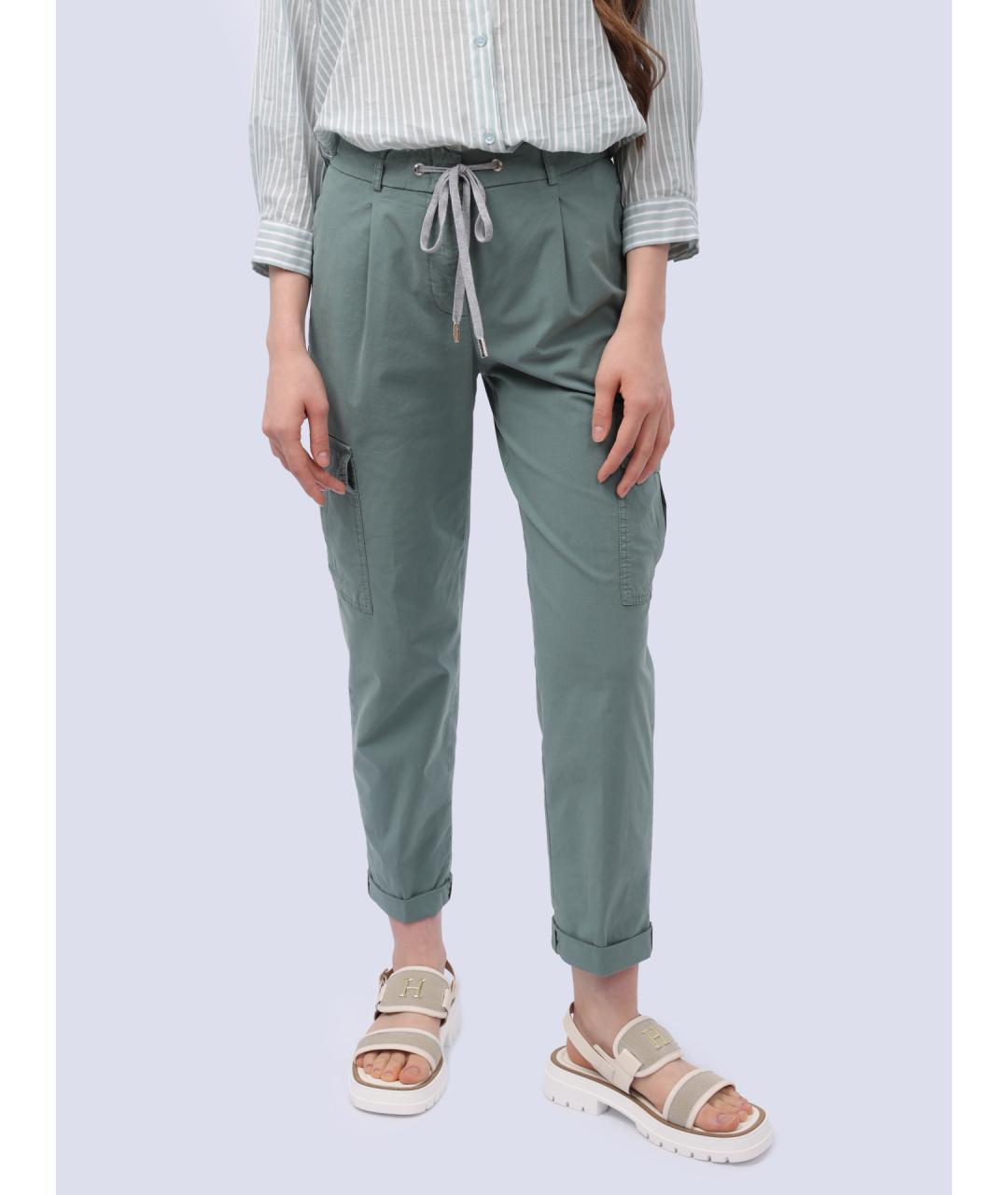 PESERICO Зеленые прямые брюки, фото 7