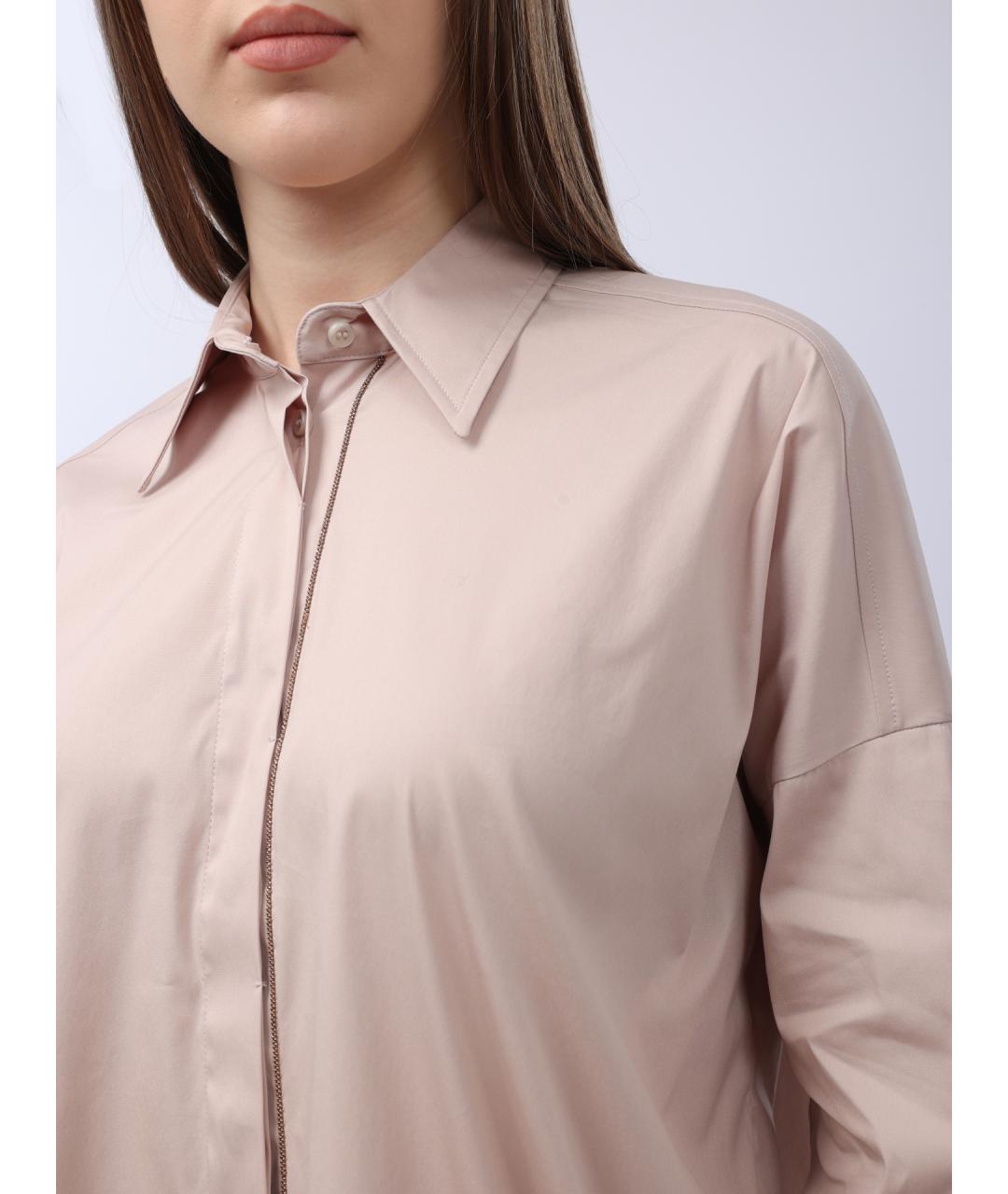 BRUNELLO CUCINELLI Бежевая хлопковая рубашка, фото 8