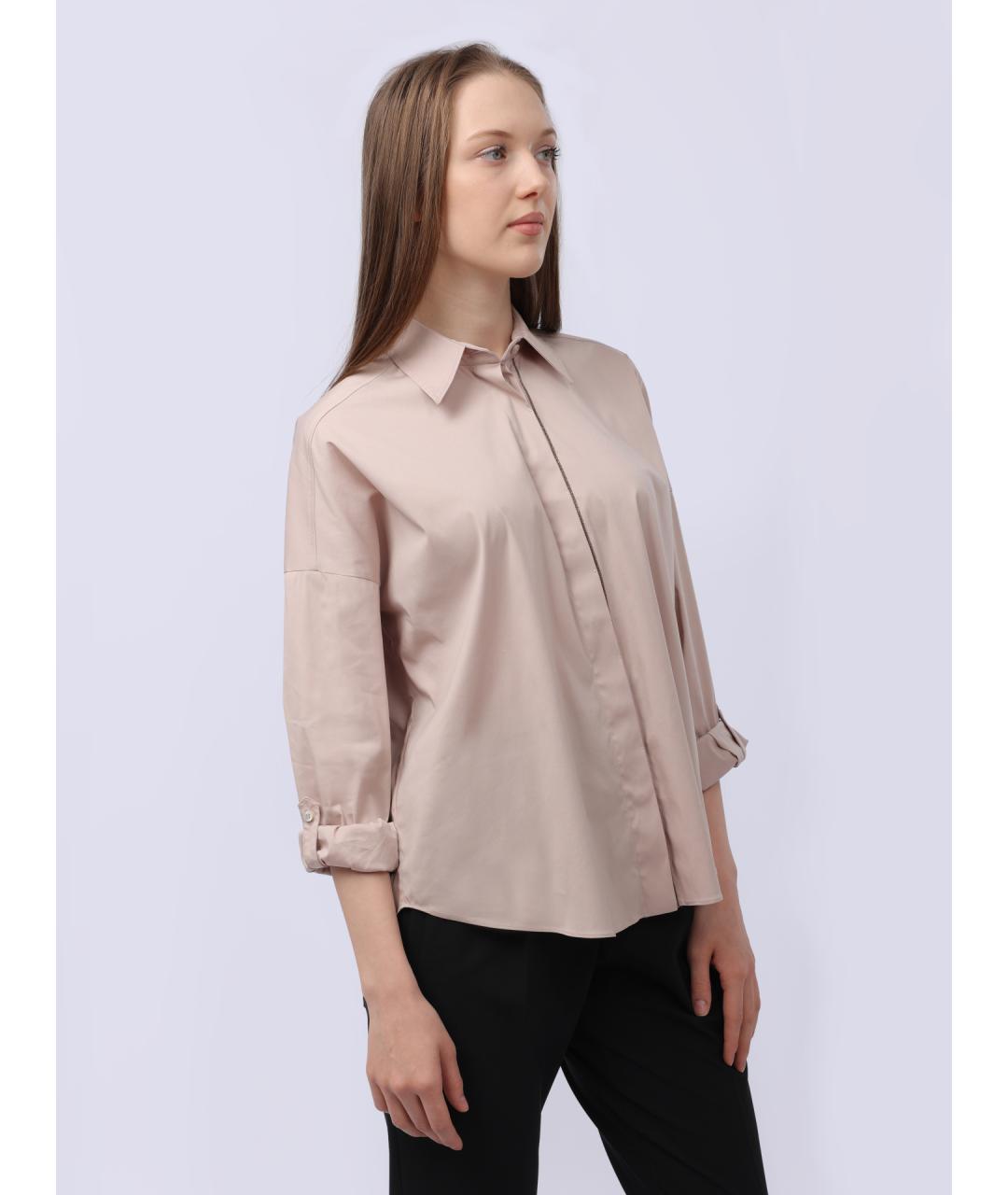 BRUNELLO CUCINELLI Бежевая хлопковая рубашка, фото 6