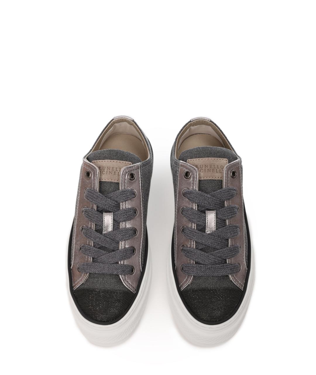 BRUNELLO CUCINELLI Серые текстильные кеды, фото 6