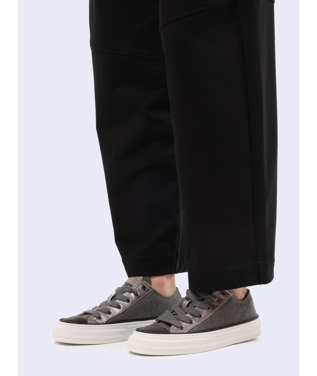 BRUNELLO CUCINELLI Серые текстильные кеды, фото 2