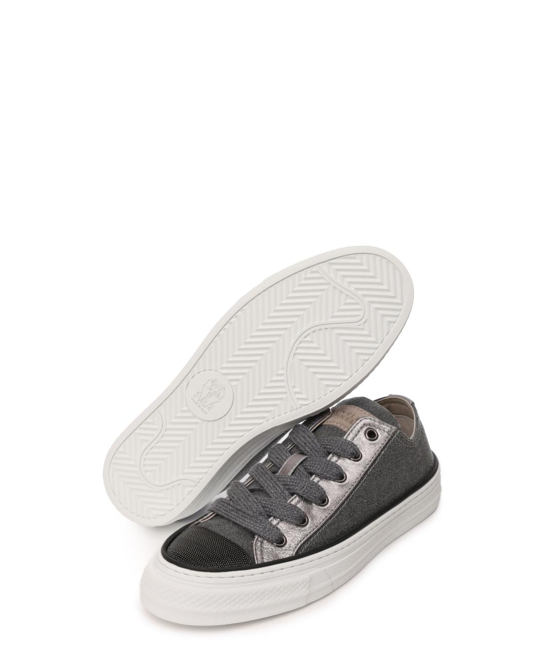 BRUNELLO CUCINELLI Серые текстильные кеды, фото 5