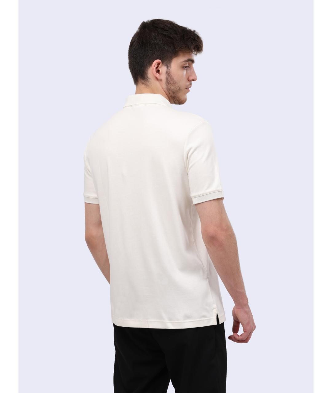 CALVIN KLEIN Белое хлопковое поло с коротким рукавом, фото 2