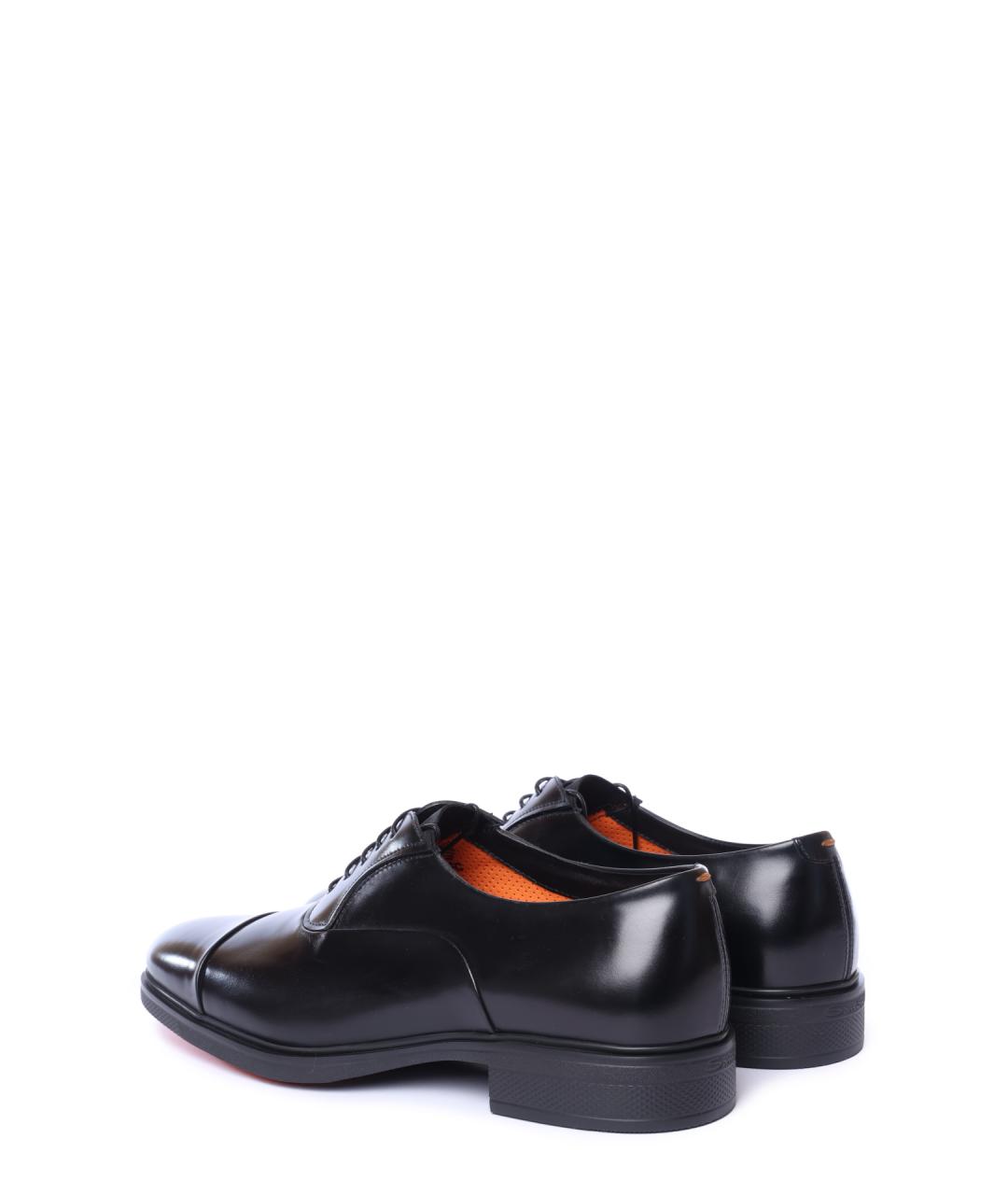 SANTONI Черные кожаные туфли, фото 3