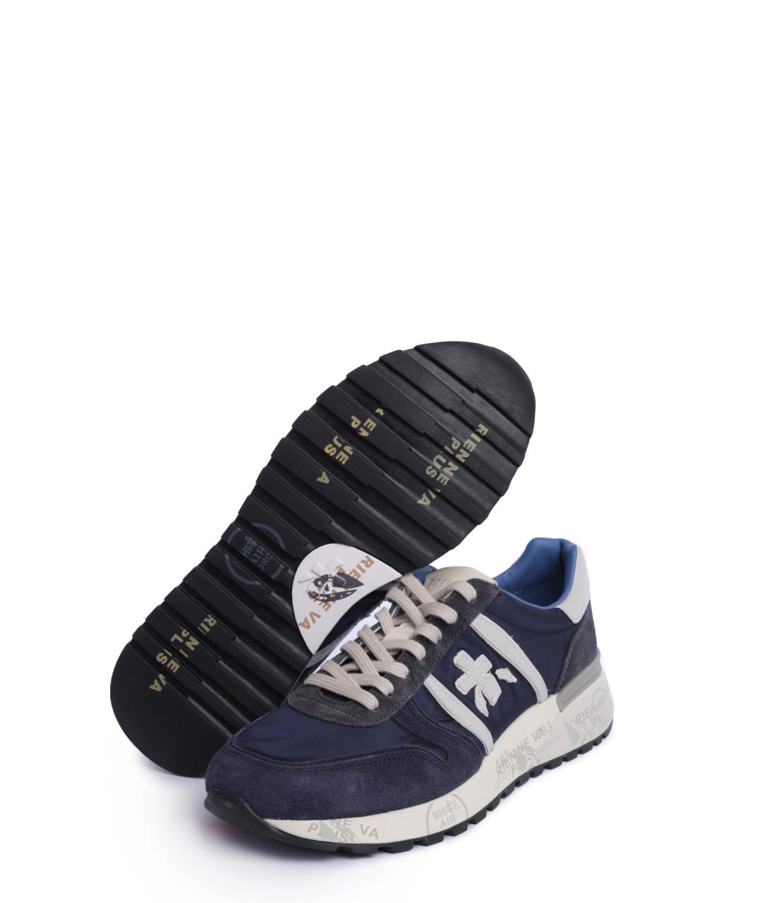 PREMIATA Синие замшевые низкие кроссовки / кеды, фото 4