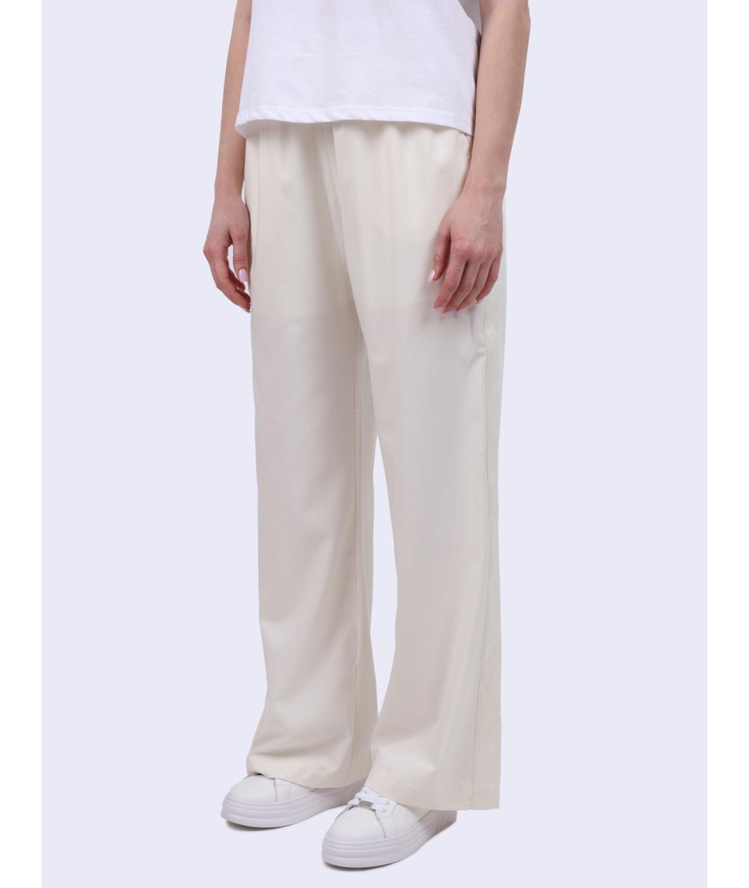 LIU JO Белые полиэстеровые прямые брюки, фото 3