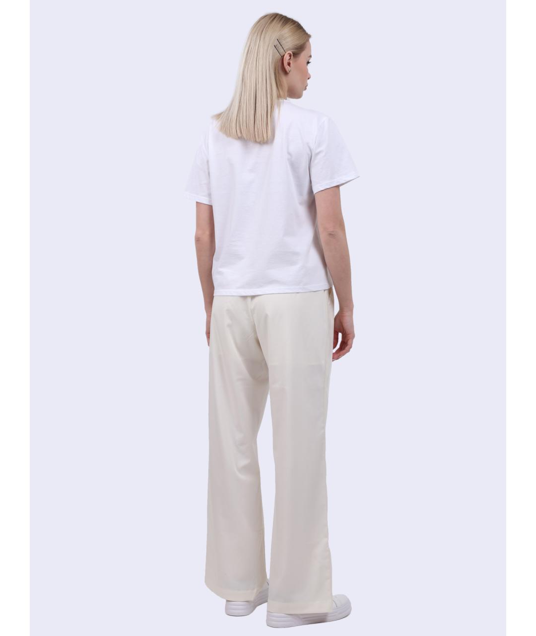 LIU JO Белые полиэстеровые прямые брюки, фото 5