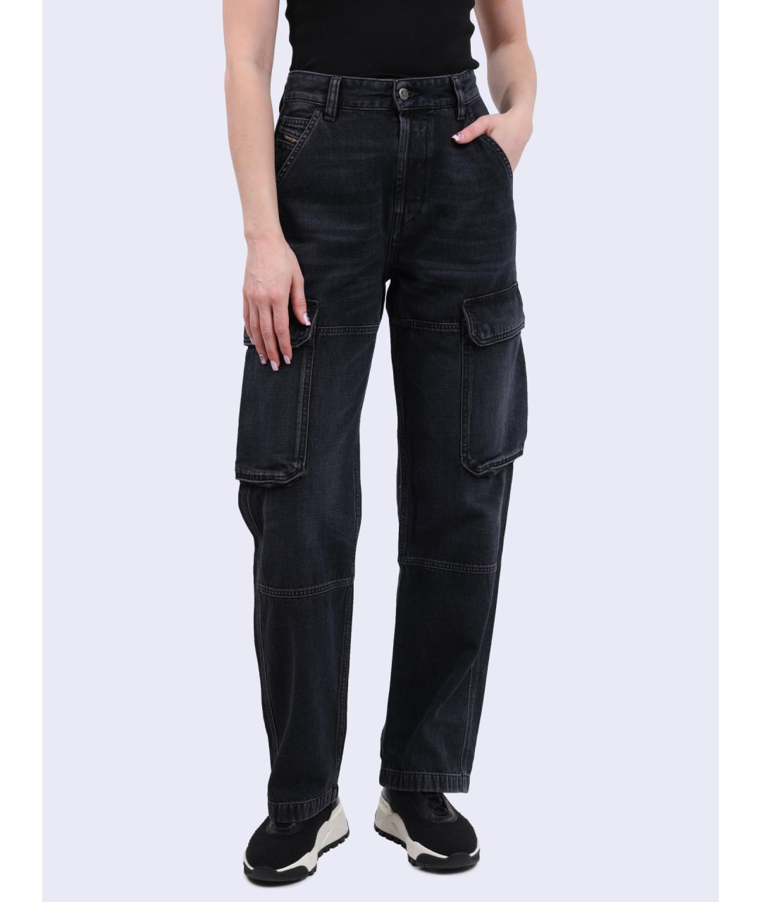 DIESEL Черные хлопковые прямые джинсы, фото 6
