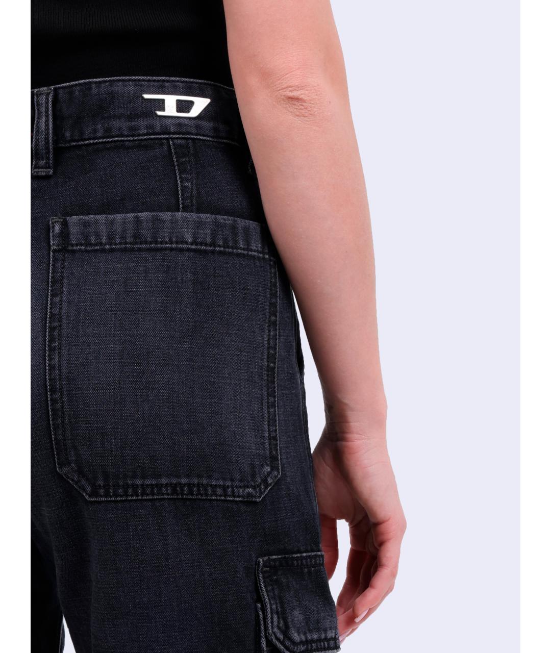 DIESEL Черные хлопковые прямые джинсы, фото 4