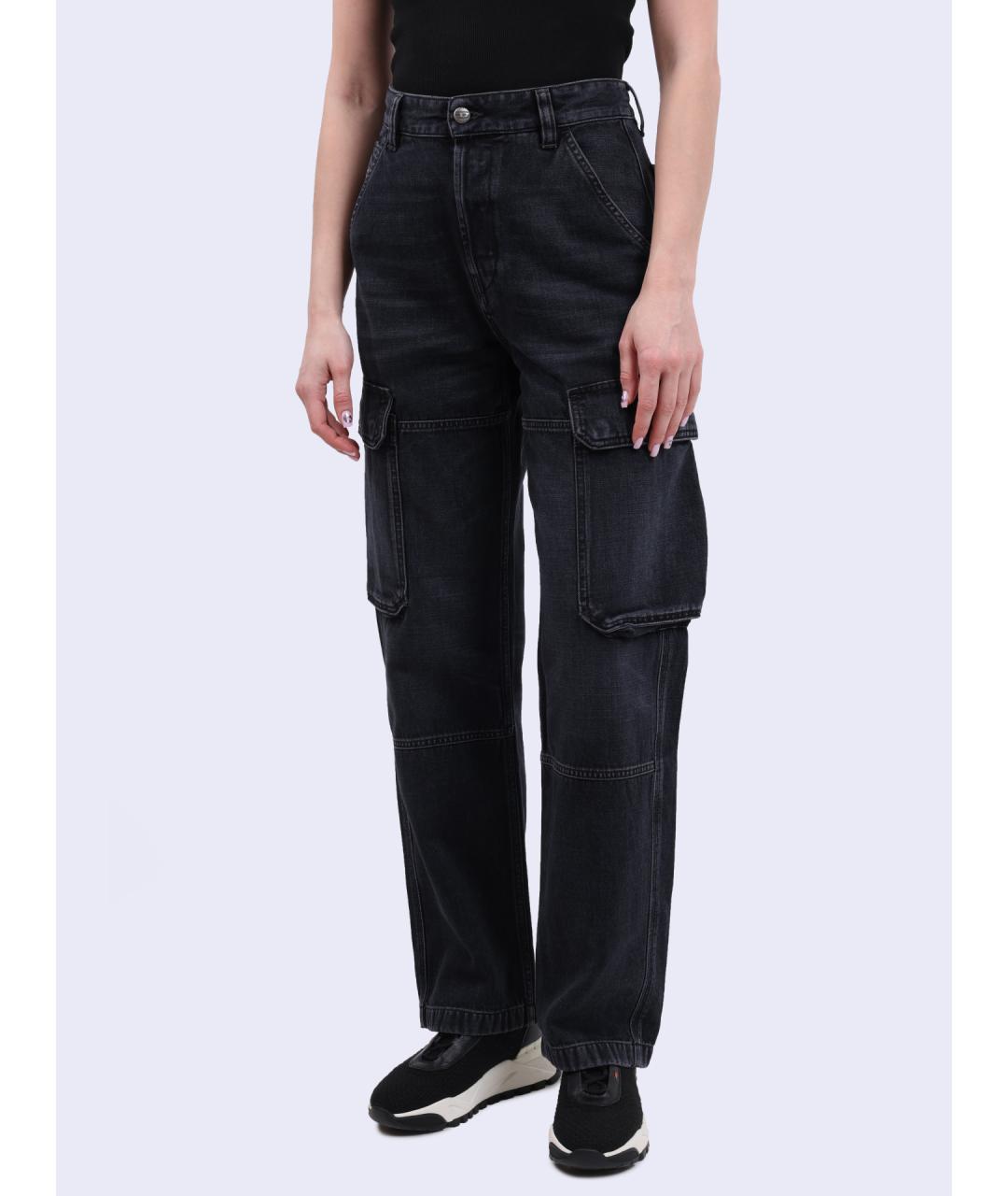 DIESEL Черные хлопковые прямые джинсы, фото 3