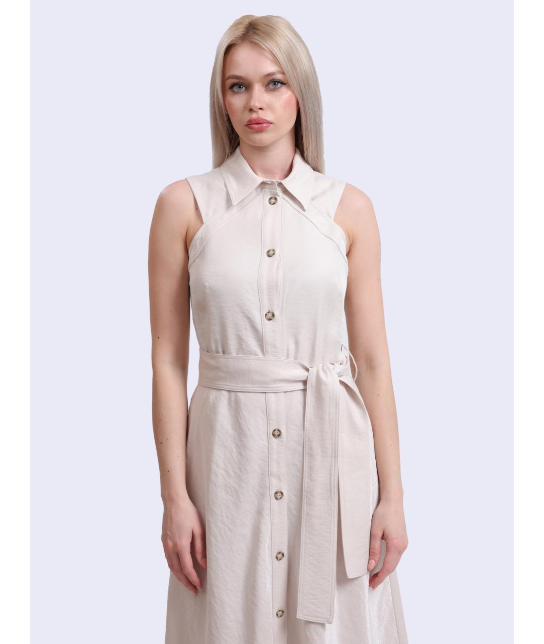 LIU JO Бежевое повседневное платье, фото 2