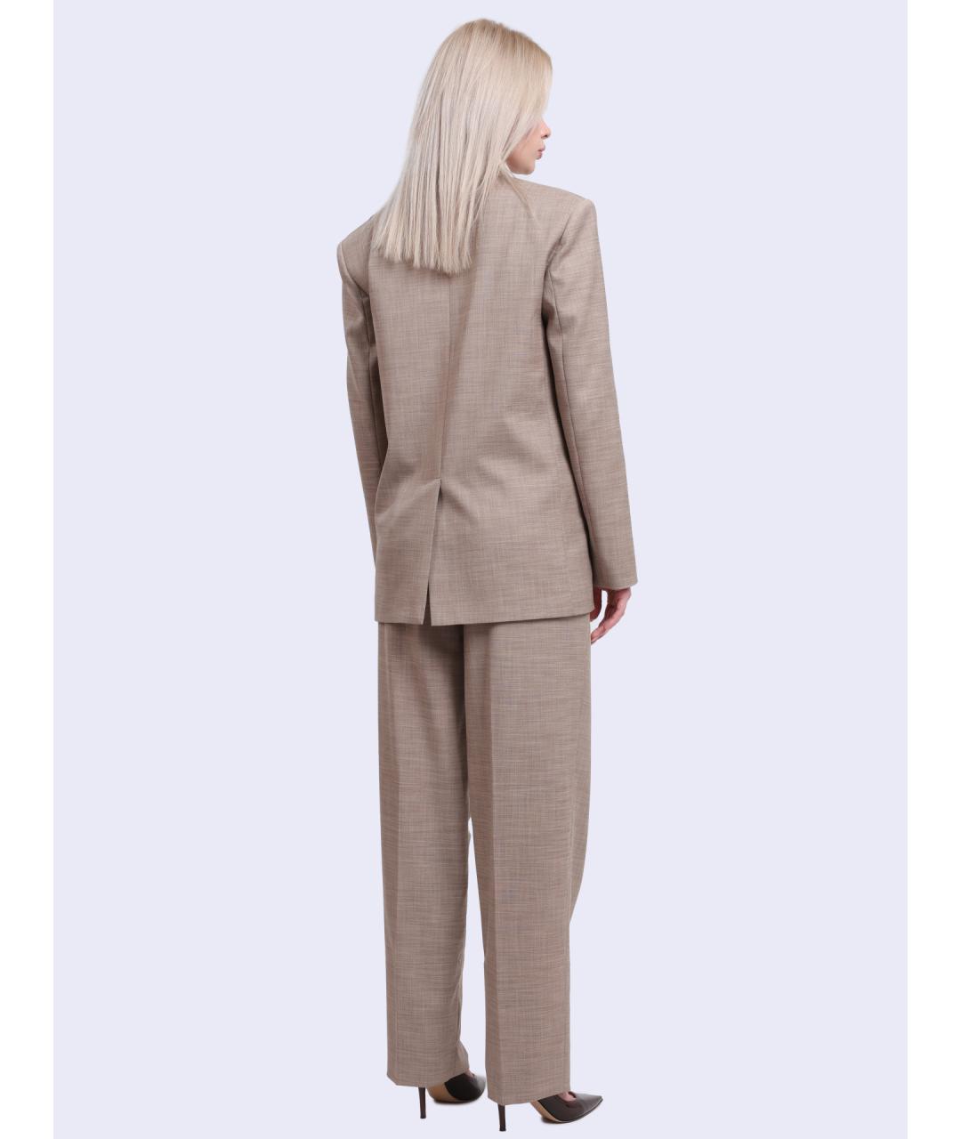 LIU JO Бежевые полиэстеровые прямые брюки, фото 4