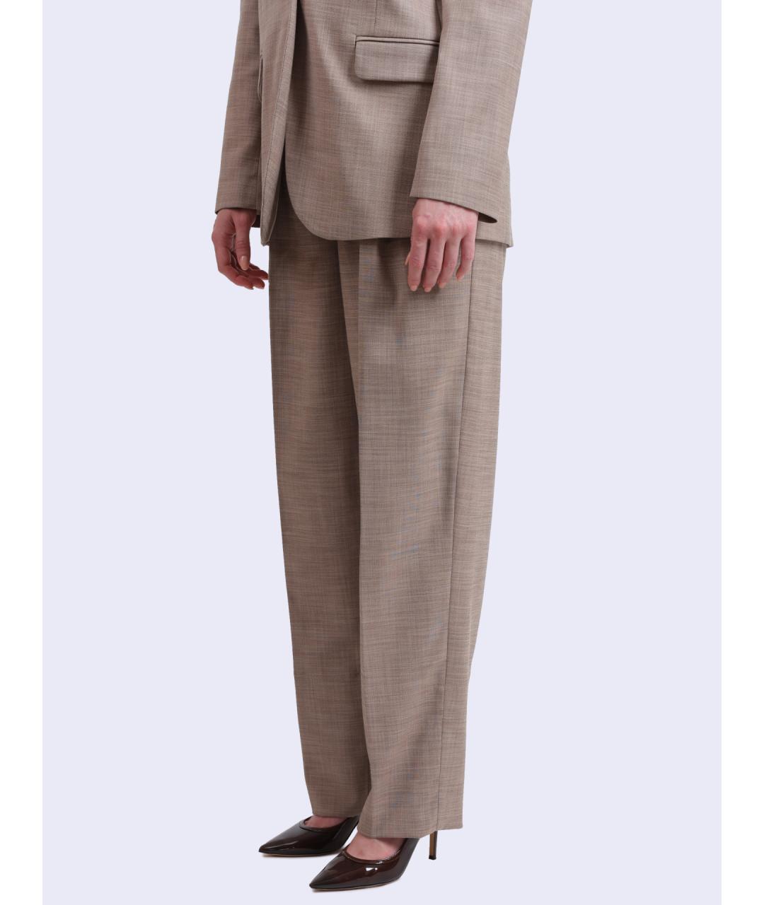 LIU JO Бежевые полиэстеровые прямые брюки, фото 3