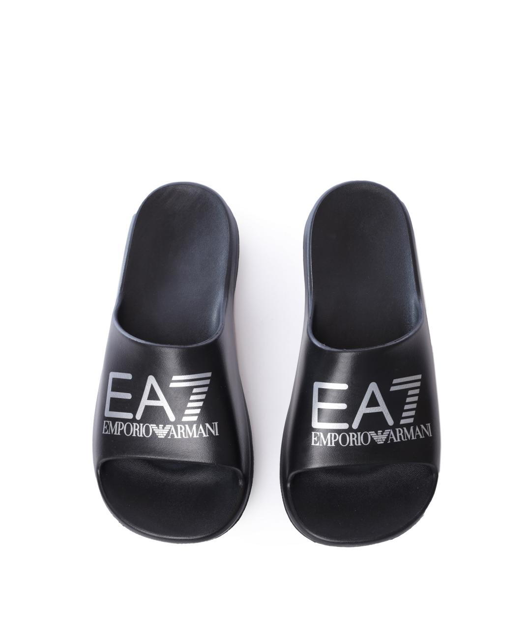 EA7 Черные шлепанцы, фото 4