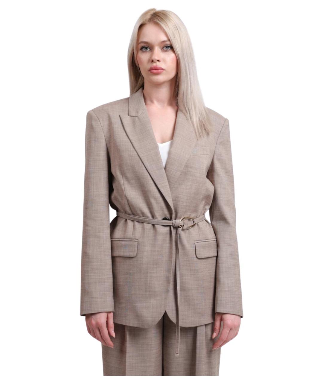 LIU JO Бежевый полиэстеровый жакет/пиджак, фото 1