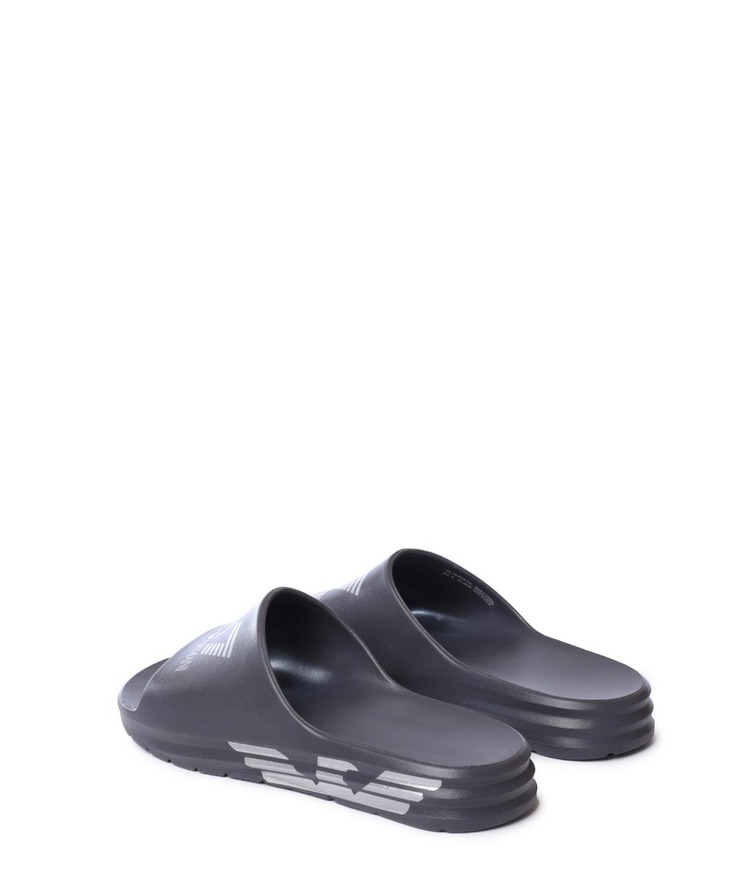 EA7 Серые резиновые шлепанцы, фото 3