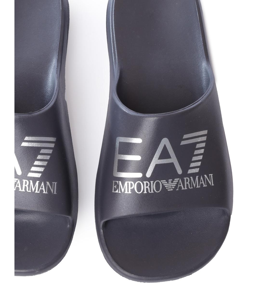 EA7 Серые резиновые шлепанцы, фото 5