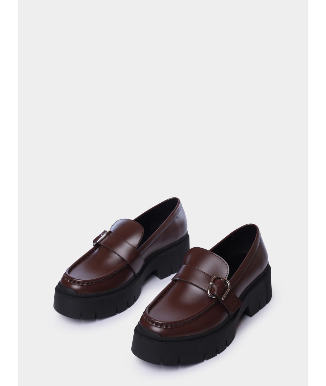 HUGO Коричневые кожаные лоферы, фото 2