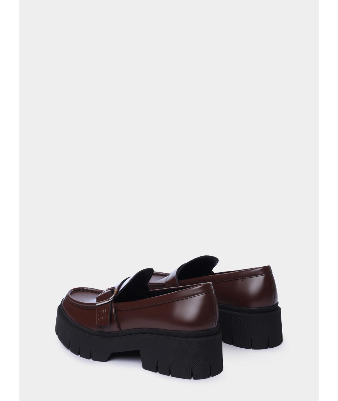 HUGO Коричневые кожаные лоферы, фото 5