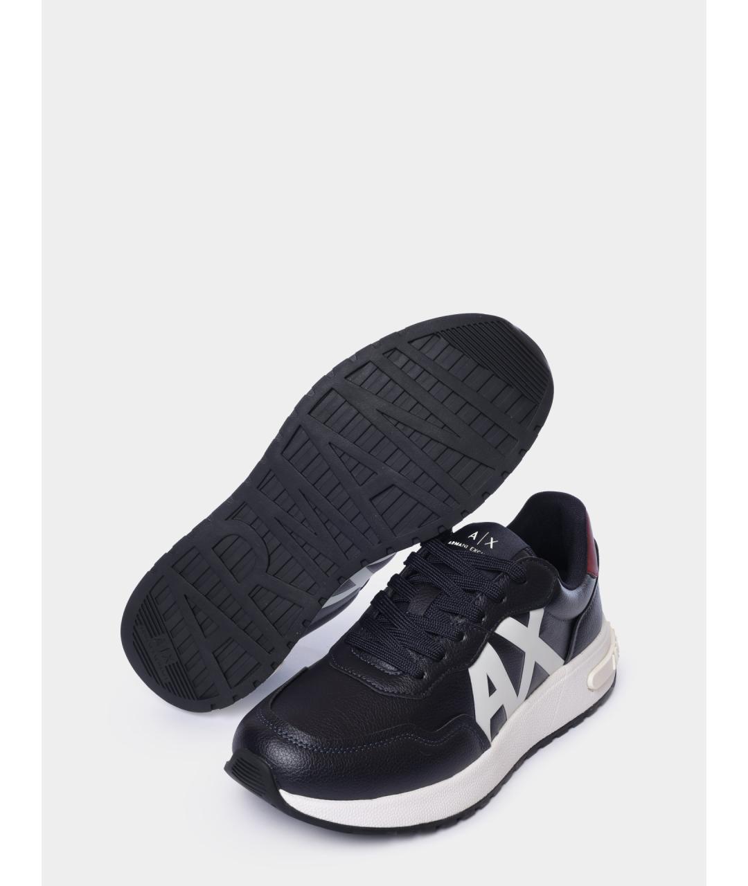 ARMANI EXCHANGE Темно-синие низкие кроссовки / кеды из искусственной кожи, фото 5