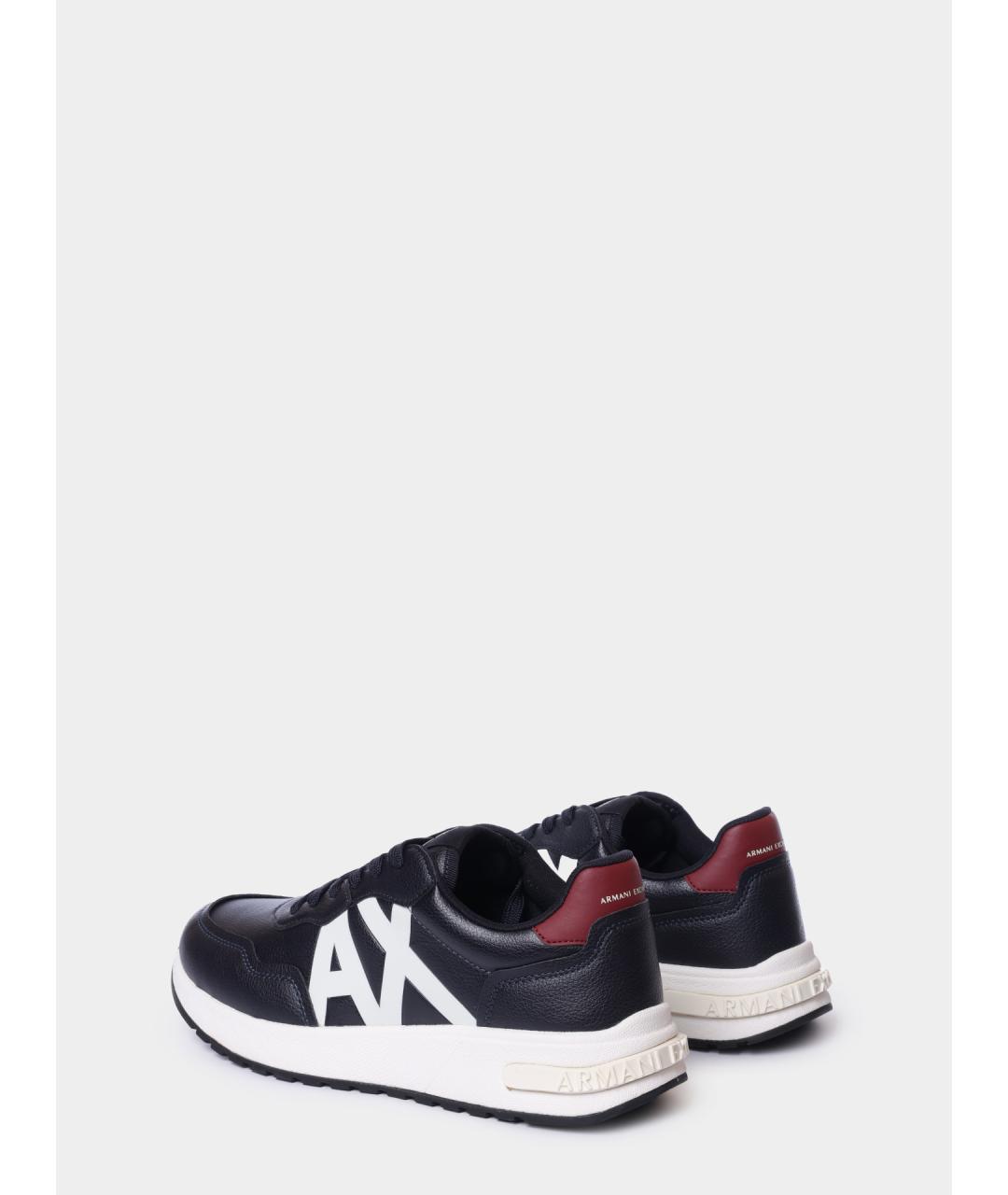 ARMANI EXCHANGE Темно-синие низкие кроссовки / кеды из искусственной кожи, фото 6