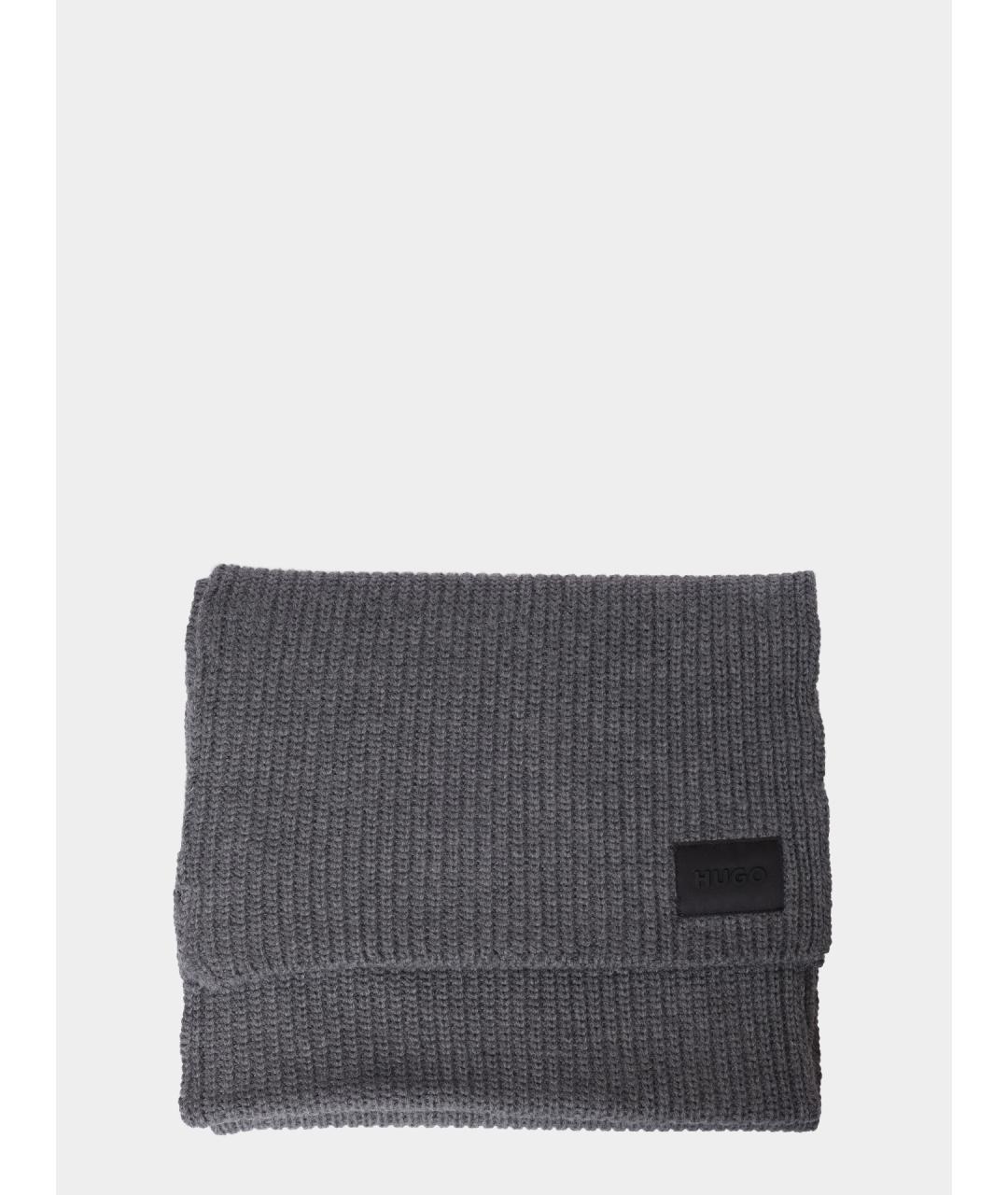 HUGO Серый шарф, фото 5
