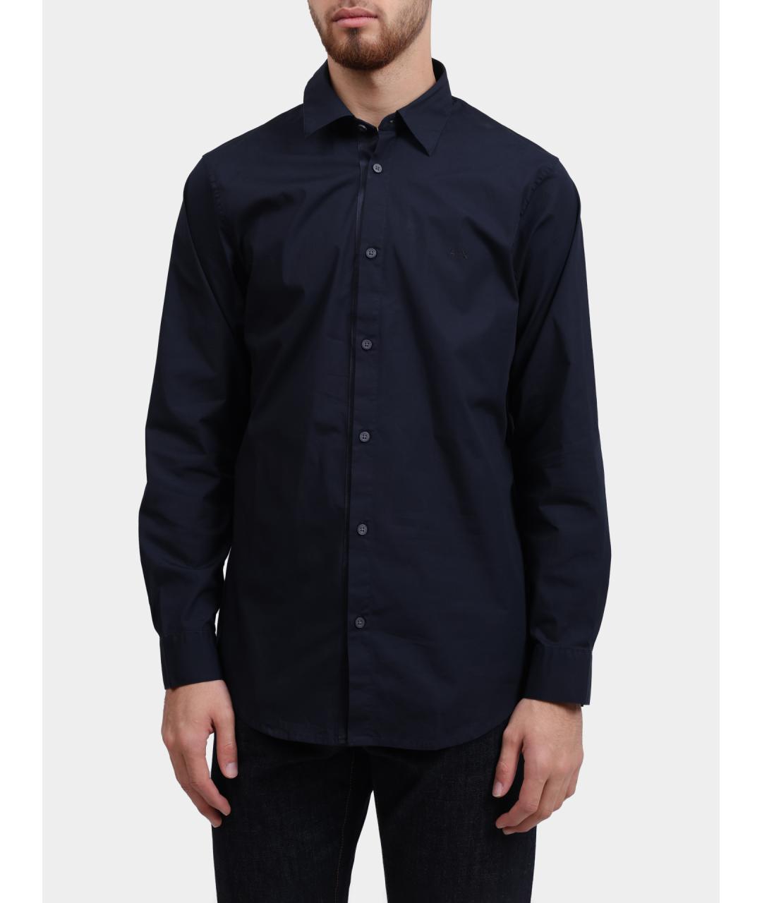 ARMANI EXCHANGE Темно-синяя хлопковая кэжуал рубашка, фото 5