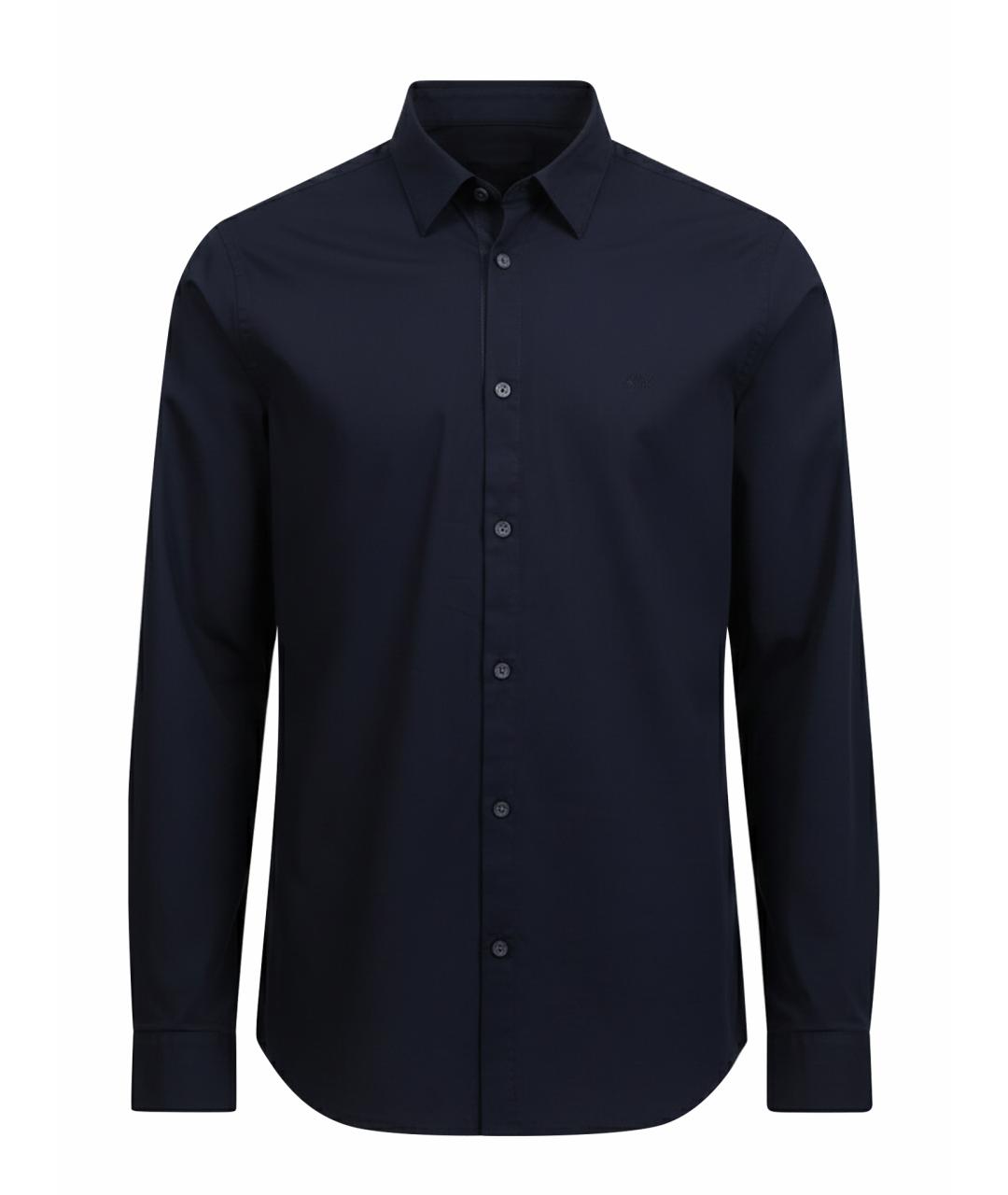ARMANI EXCHANGE Темно-синяя хлопковая кэжуал рубашка, фото 1