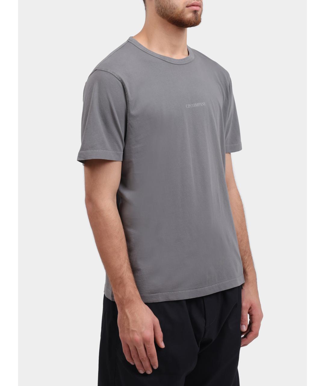 CP COMPANY Серая хлопковая футболка, фото 4