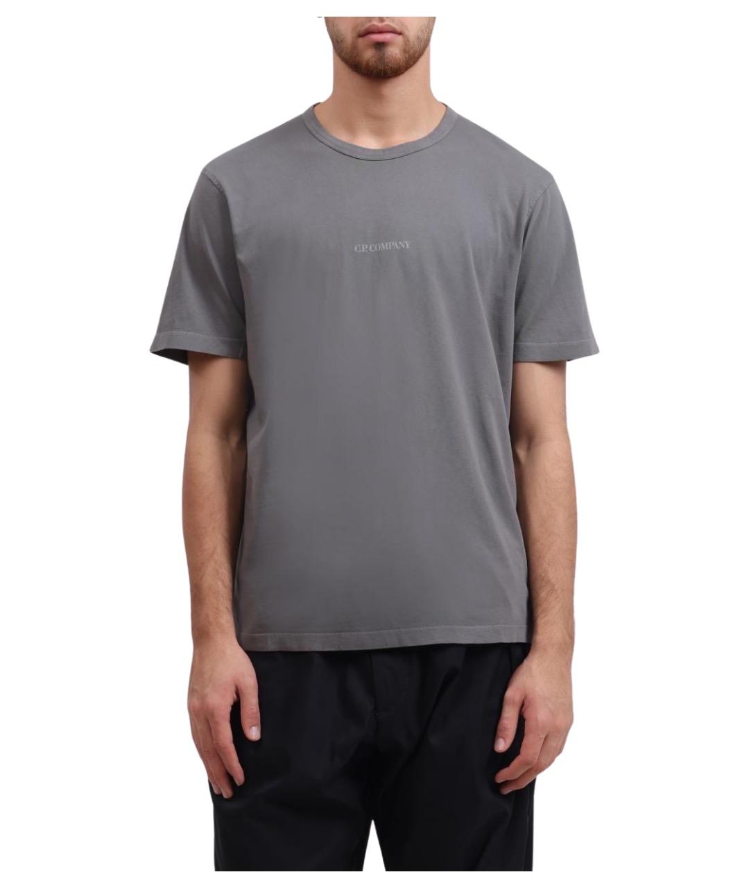 CP COMPANY Серая хлопковая футболка, фото 1