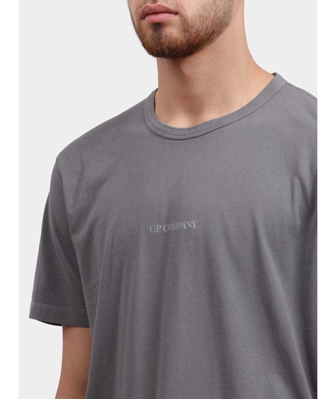 CP COMPANY Серая хлопковая футболка, фото 3