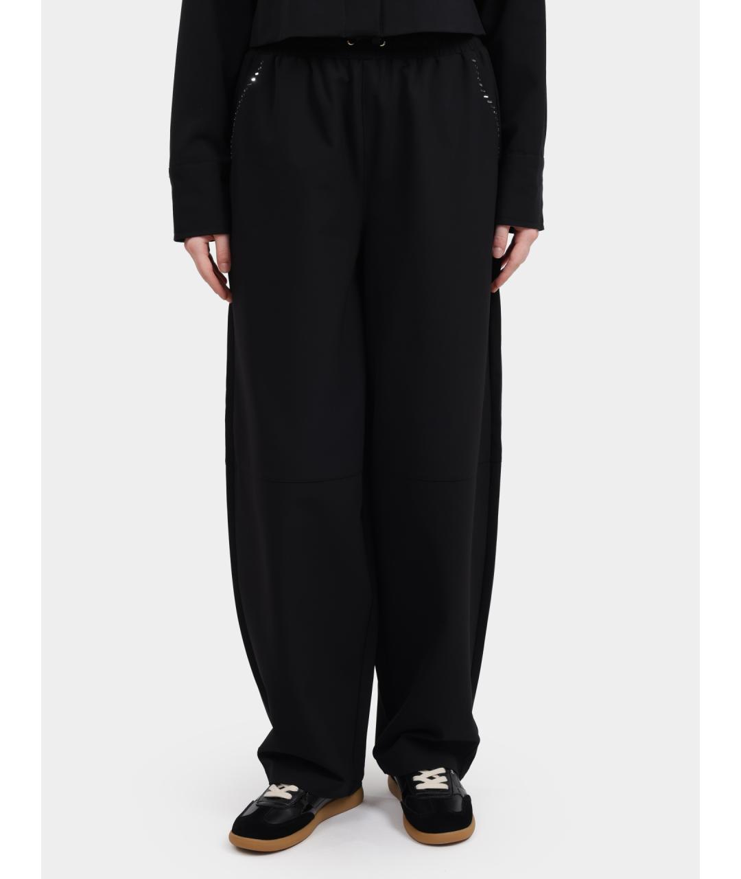 LIU JO Черные полиэстеровые прямые брюки, фото 6