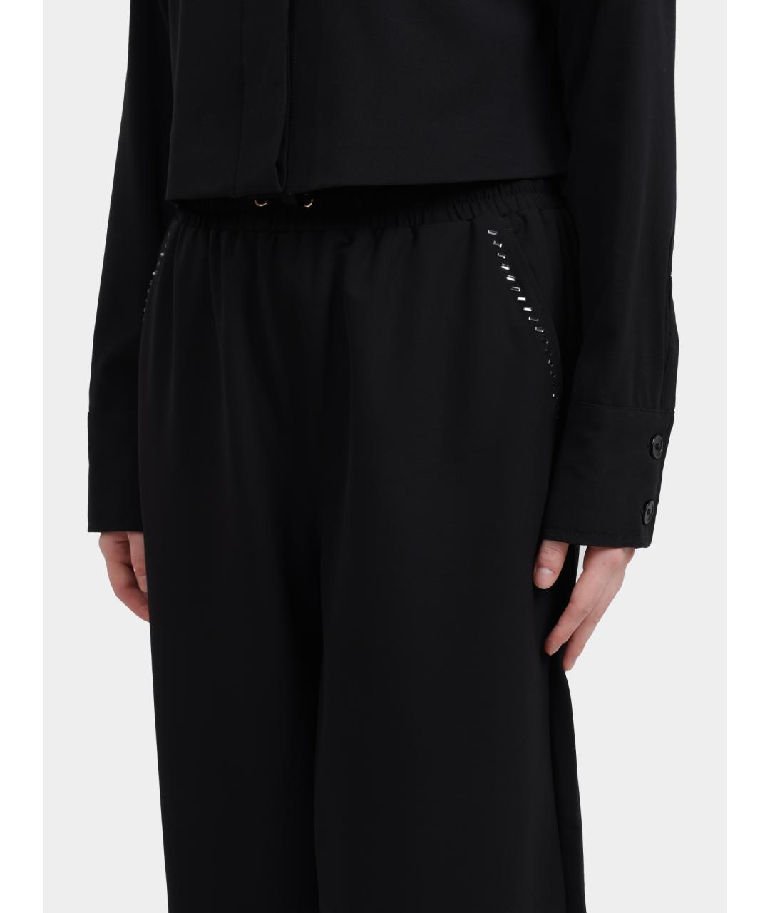 LIU JO Черные полиэстеровые прямые брюки, фото 4