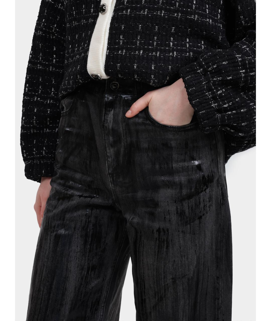 LIU JO Черные хлопковые прямые джинсы, фото 5