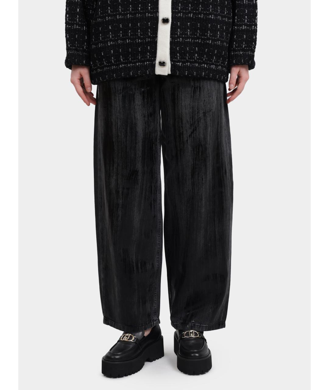 LIU JO Черные хлопковые прямые джинсы, фото 2