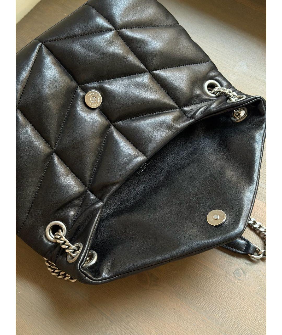 SAINT LAURENT Черная кожаная сумка через плечо, фото 4